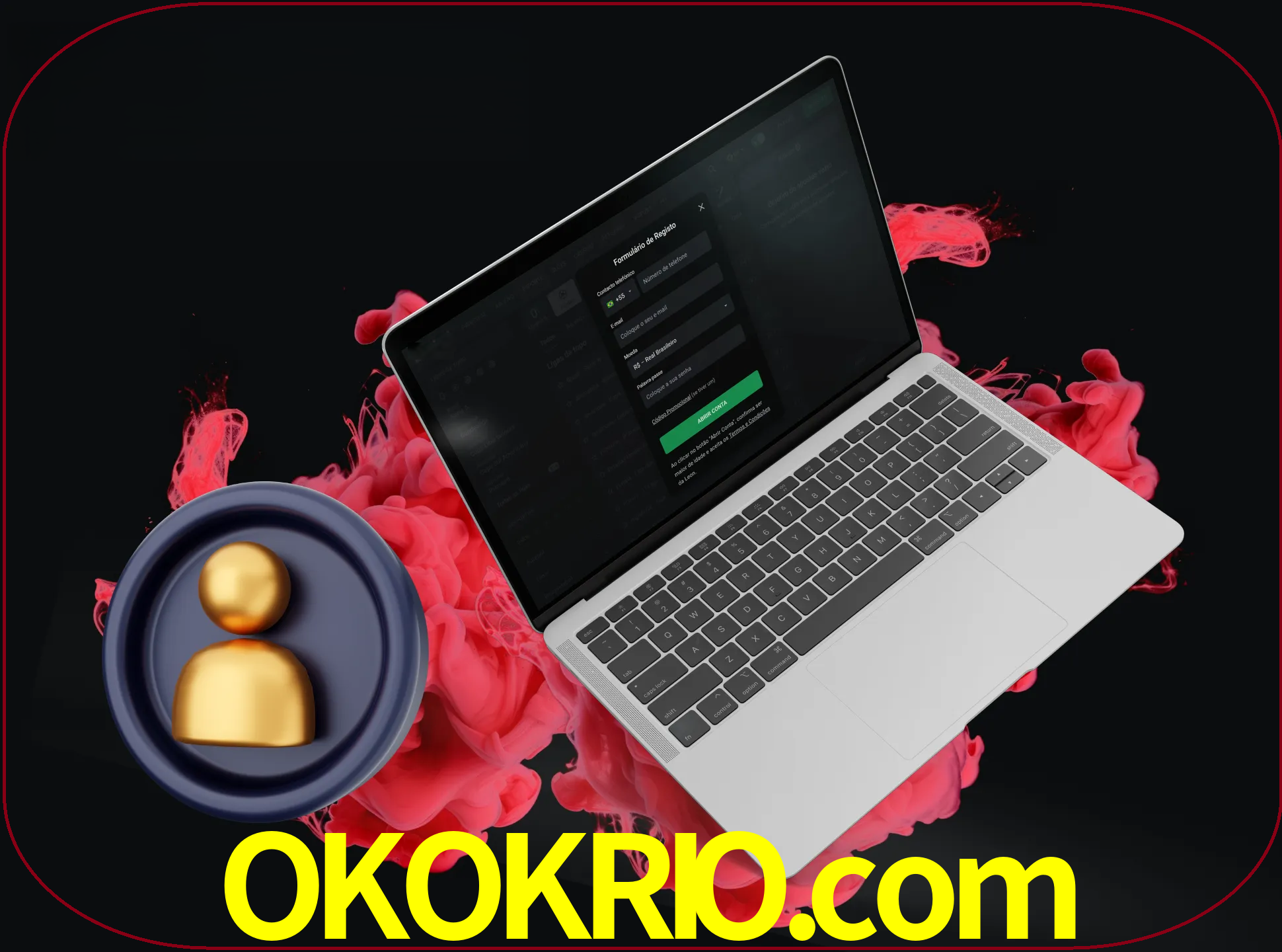 No cabeçalho do site okokrio, clique no botão que o levará a um formulário especial onde terá de introduzir as suas informações actuais.