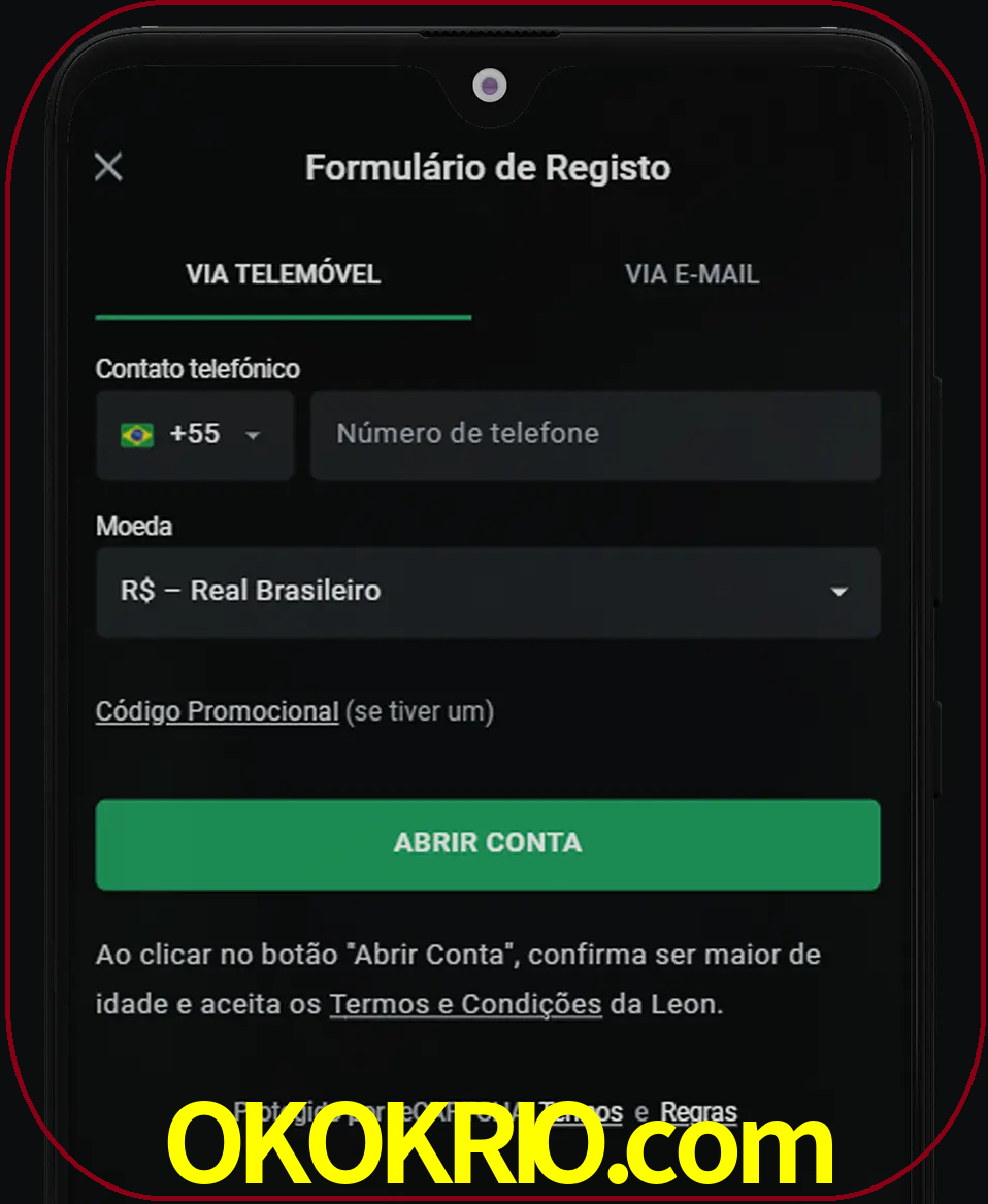Abra o aplicativo e inicie o processo de registro.