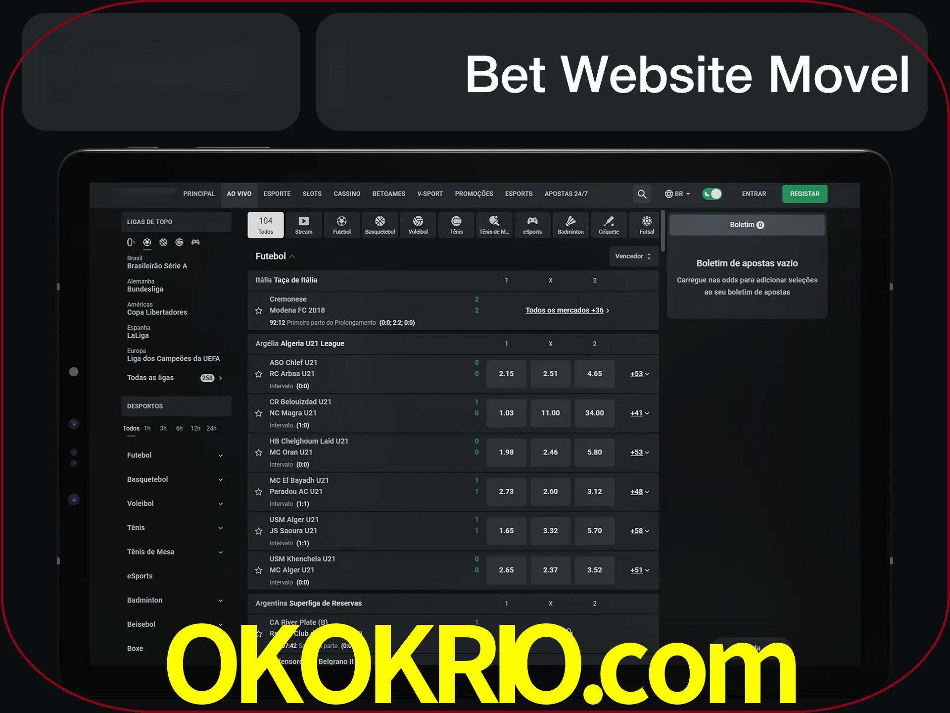 Use nosso website em qualquer dispositivo.
